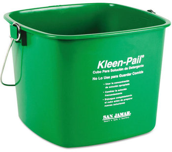 San Jamar® Kleen-Pail®,  6qt, Plastic, Green, 12/Carton