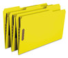 A Picture of product SMD-17940 Smead™ Top Tab Colored Fastener Folders 0.75" Expansion, 2 Fasteners, Legal Size, Yellow Exterior, 50/Box