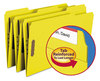 A Picture of product SMD-17940 Smead™ Top Tab Colored Fastener Folders 0.75" Expansion, 2 Fasteners, Legal Size, Yellow Exterior, 50/Box