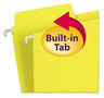 A Picture of product SMD-64097 Smead™ FasTab® Hanging Folders Letter Size, 1/3-Cut Tabs, Yellow, 20/Box