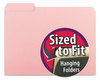 A Picture of product SMD-10263 Smead™ Interior File Folders 1/3-Cut Tabs: Assorted, Letter Size, 0.75" Expansion, Pink, 100/Box