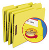 A Picture of product SMD-12940 Smead™ Top Tab Colored Fastener Folders 0.75" Expansion, 2 Fasteners, Letter Size, Yellow Exterior, 50/Box