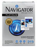 A Picture of product SNA-NPL11245R Navigator® Platinum Paper,  99 Brightness, 24lb, 8-1/2 x 11, White, 2500/Carton