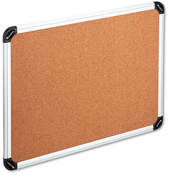 Universal® Deluxe Cork Board with Aluminum Frame 48 x 36, Tan Surface, Silver