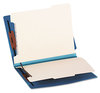 A Picture of product SMD-26836 Smead™ Colored End Tab Classification Folders with Dividers 2" Expansion, 2 6 Fasteners, Letter Size, Blue, 10/Box