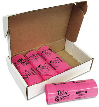 Stout® Tidy Girl Feminine Hygiene Sanitary Disposal Bags,  150/Roll, 4 Rolls/Carton