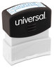 A Picture of product UNV-10157 Universal® Pre-Inked One-Color Stamp Message SCANNED, Blue