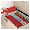 A Picture of product SMD-19095 Smead™ Eight-Section Colored Pressboard Top Tab Classification Folders with SafeSHIELD® Coated Fasteners 8 3 Dividers, Legal Size, Bright Red, 10/Box