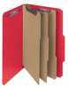 A Picture of product SMD-19095 Smead™ Eight-Section Colored Pressboard Top Tab Classification Folders with SafeSHIELD® Coated Fasteners 8 3 Dividers, Legal Size, Bright Red, 10/Box