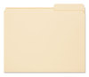 A Picture of product SMD-10386 Smead™ Reinforced Guide Height File Folders 2/5-Cut Tabs: Right Position, Letter Size, 0.75" Expansion, Manila, 100/Box