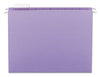 A Picture of product SMD-64064 Smead™ Colored Hanging File Folders with 1/5 Cut Tabs Letter Size, 1/5-Cut Lavender, 25/Box