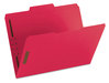 A Picture of product SMD-12740 Smead™ Top Tab Colored Fastener Folders 0.75" Expansion, 2 Fasteners, Letter Size, Red Exterior, 50/Box