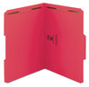 A Picture of product SMD-12740 Smead™ Top Tab Colored Fastener Folders 0.75" Expansion, 2 Fasteners, Letter Size, Red Exterior, 50/Box