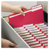 A Picture of product SMD-12740 Smead™ Top Tab Colored Fastener Folders 0.75" Expansion, 2 Fasteners, Letter Size, Red Exterior, 50/Box