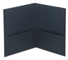 A Picture of product UNV-56638 Universal® Two-Pocket Portfolios with Textured Covers Portfolio, Embossed Leather Grain Paper, 11 x 8.5, Dark Blue, 25/Box