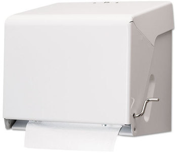 San Jamar® Crank Roll Towel Dispenser,  White, Steel, 10 1/2 x 11 x 8 1/2