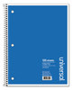 A Picture of product UNV-66400 Universal® Wirebound Notebook 3-Subject, Medium/College Rule, Black Cover, (120) 11 x 8.5 Sheets