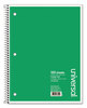 A Picture of product UNV-66400 Universal® Wirebound Notebook 3-Subject, Medium/College Rule, Black Cover, (120) 11 x 8.5 Sheets