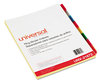 A Picture of product UNV-21872 Universal® Insertable Tab Index 8-Tab, 11 x 8.5, Buff, Assorted Tabs, 6 Sets