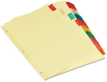 Universal® Insertable Tab Index 8-Tab, 11 x 8.5, Buff, Assorted Tabs, 6 Sets