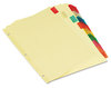 A Picture of product UNV-21872 Universal® Insertable Tab Index 8-Tab, 11 x 8.5, Buff, Assorted Tabs, 6 Sets