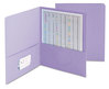 A Picture of product SMD-87865 Smead™ Two-Pocket Folders Folder, Textured Paper, 100-Sheet Capacity, 11 x 8.5, Lavender, 25/Box