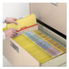 A Picture of product SMD-14098 Smead™ Eight-Section Colored Pressboard Top Tab Classification Folders with SafeSHIELD® Coated Fasteners Eight 3 Dividers, Letter Size, Yellow, 10/Box