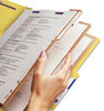 A Picture of product SMD-14098 Smead™ Eight-Section Colored Pressboard Top Tab Classification Folders with SafeSHIELD® Coated Fasteners Eight 3 Dividers, Letter Size, Yellow, 10/Box