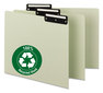 A Picture of product SMD-50534 Smead™ Recycled Blank Top Tab File Guides 1/3-Cut 8.5 x 11, Green, 50/Box
