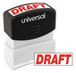 A Picture of product UNV-10049 Universal® Pre-Inked One-Color Stamp Message DRAFT, Red