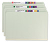 A Picture of product SMD-19910 Smead™ Expanding Recycled Pressboard Fastener Folders with SafeSHIELD® Coated Fasteners Straight Tabs, Two 2" Expansion, Legal Size, Gray-Green, 25/Box