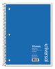 A Picture of product UNV-66600 Universal® Wirebound Notebook 1-Subject, Medium/College Rule, Black Cover, (100) 11 x 8.5 Sheets