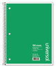 A Picture of product UNV-66600 Universal® Wirebound Notebook 1-Subject, Medium/College Rule, Black Cover, (100) 11 x 8.5 Sheets