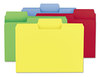 A Picture of product SMD-11987 Smead™ SuperTab® Colored File Folders 1/3-Cut Tabs: Assorted, Letter Size, 0.75" Expansion, 11-pt Stock, Color Assortment 1, 100/Box