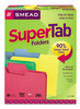 A Picture of product SMD-11987 Smead™ SuperTab® Colored File Folders 1/3-Cut Tabs: Assorted, Letter Size, 0.75" Expansion, 11-pt Stock, Color Assortment 1, 100/Box