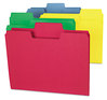 A Picture of product SMD-11987 Smead™ SuperTab® Colored File Folders 1/3-Cut Tabs: Assorted, Letter Size, 0.75" Expansion, 11-pt Stock, Color Assortment 1, 100/Box