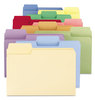 A Picture of product SMD-11987 Smead™ SuperTab® Colored File Folders 1/3-Cut Tabs: Assorted, Letter Size, 0.75" Expansion, 11-pt Stock, Color Assortment 1, 100/Box