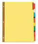 A Picture of product UNV-20861 Universal® Deluxe Extended Insertable Tab Indexes 5-Tab, 11 x 8.5, Buff, Clear Tabs, 24 Sets