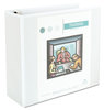 A Picture of product UNV-30754 Universal® Deluxe Easy-to-Open D-Ring View Binder 3 Rings, 4" Capacity, 11 x 8.5, White