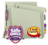 A Picture of product SMD-34725 Smead™ End Tab Expansion Pressboard Classification Folders with SafeSHIELD® Coated Fasteners Two 3" Letter Size, Gray-Green, 25/Box