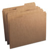 A Picture of product SMD-10734 Smead™ Heavyweight Kraft File Folder 1/3-Cut Tabs: Assorted, Letter Size, 0.75" Expansion, 11-pt Brown, 100/Box