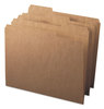 A Picture of product SMD-10734 Smead™ Heavyweight Kraft File Folder 1/3-Cut Tabs: Assorted, Letter Size, 0.75" Expansion, 11-pt Brown, 100/Box