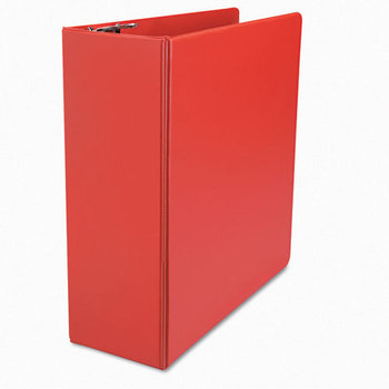 Universal One™ Non-View D-Ring Binder with Label Holder,  4" Capacity, 8-1/2 x 11, Red