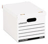 A Picture of product UNV-25223 Universal® Basic-Duty Economy Record Storage Boxes Letter/Legal Files, 12" x 15" 10", White, 10/Carton