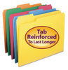 A Picture of product SMD-11993 Smead™ Reinforced Top Tab Colored File Folders 1/3-Cut Tabs: Assorted, Letter Size, 0.75" Expansion, Colors, 100/Box