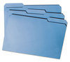 A Picture of product SMD-17043 Smead™ Colored File Folders 1/3-Cut Tabs: Assorted, Legal Size, 0.75" Expansion, Blue, 100/Box