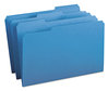 A Picture of product SMD-17043 Smead™ Colored File Folders 1/3-Cut Tabs: Assorted, Legal Size, 0.75" Expansion, Blue, 100/Box