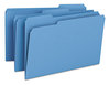 A Picture of product SMD-17043 Smead™ Colored File Folders 1/3-Cut Tabs: Assorted, Legal Size, 0.75" Expansion, Blue, 100/Box