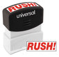 A Picture of product UNV-10069 Universal® Pre-Inked One-Color Stamp Message RUSH, Red