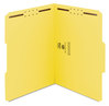 A Picture of product SMD-12942 Smead™ WaterShed® CutLess® Reinforced Top Tab Fastener Folders 0.75" Expansion, 2 Fasteners, Letter Size, Yellow Exterior, 50/Box